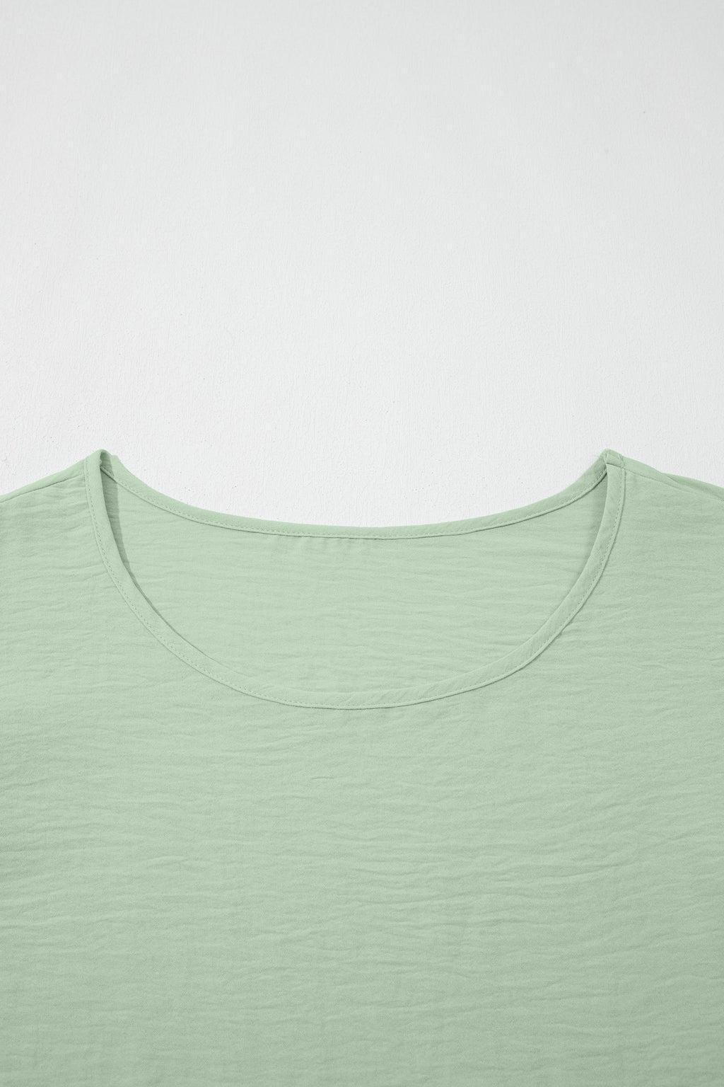 Clearly Aqua Plus Size Crew Neck Ruffle Sleeve Top