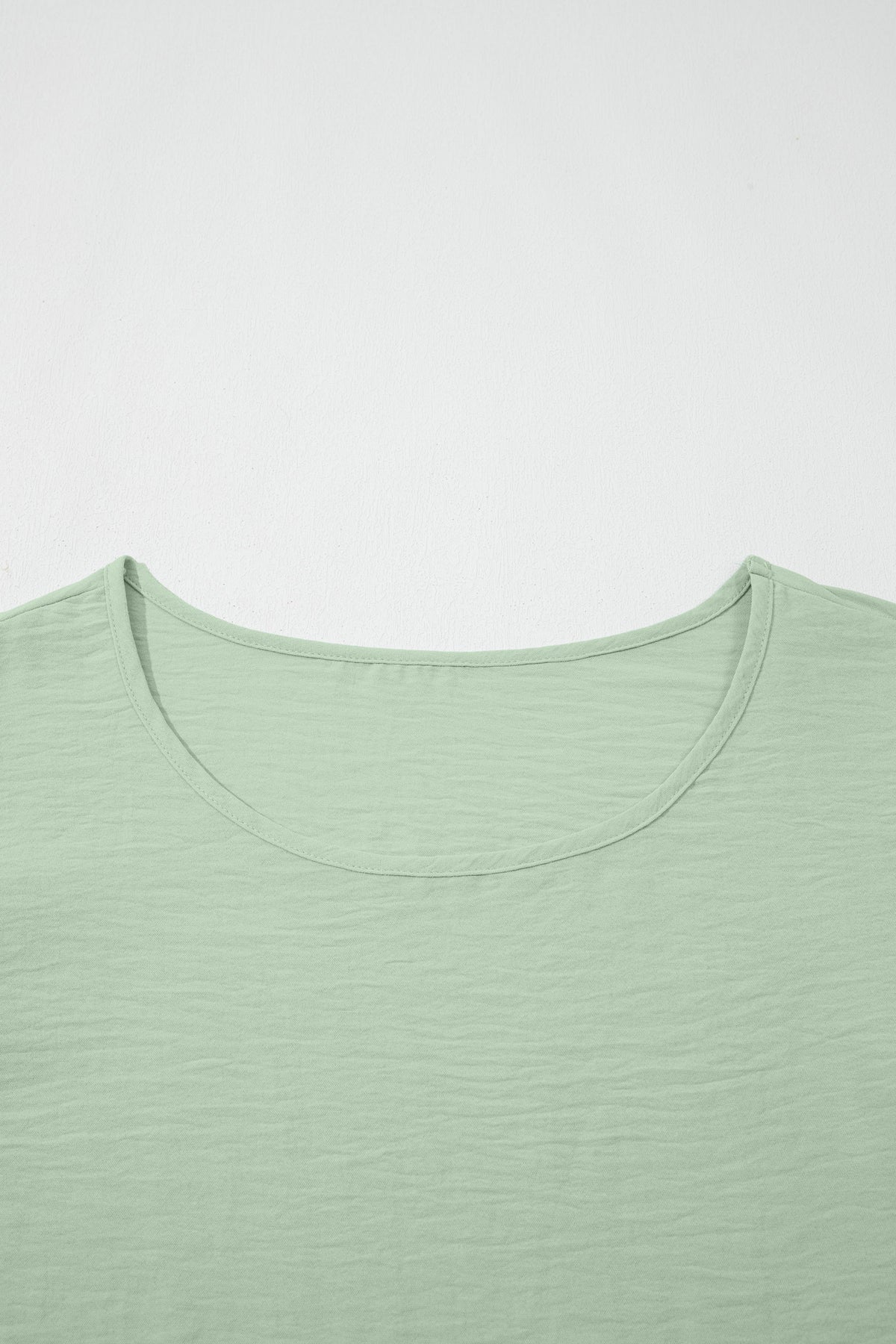 Clearly Aqua Plus Size Crew Neck Ruffle Sleeve Top