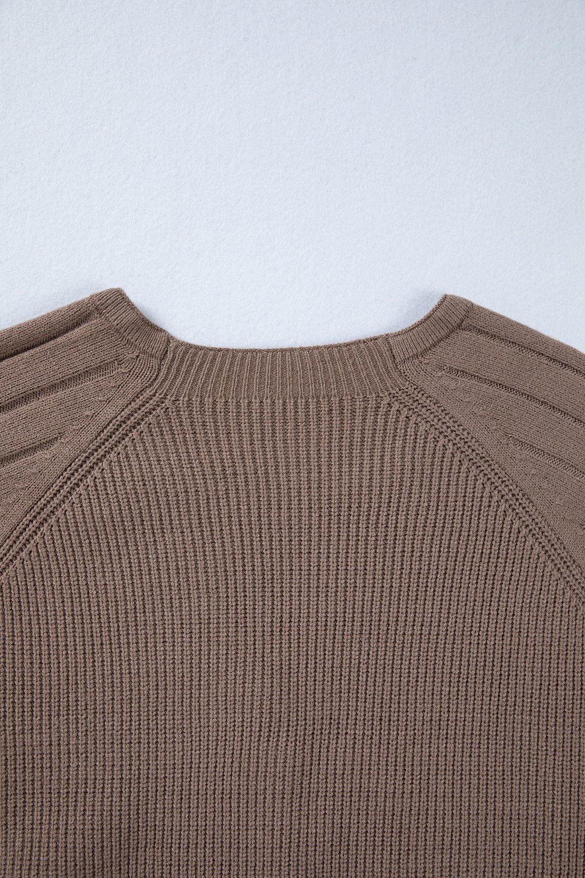 Light Pink Mixed Texture Knit Button V Neck Sweater Cardigan