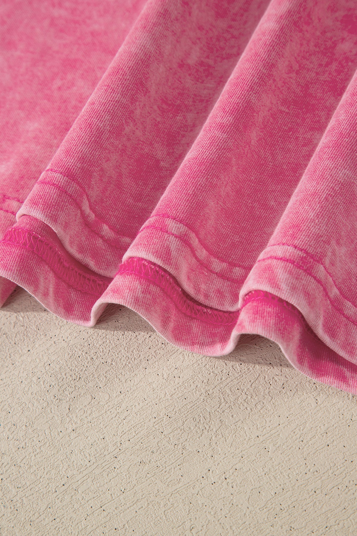 Sachet Pink Solid Color Cotton Mineral Washed Oversize Tee