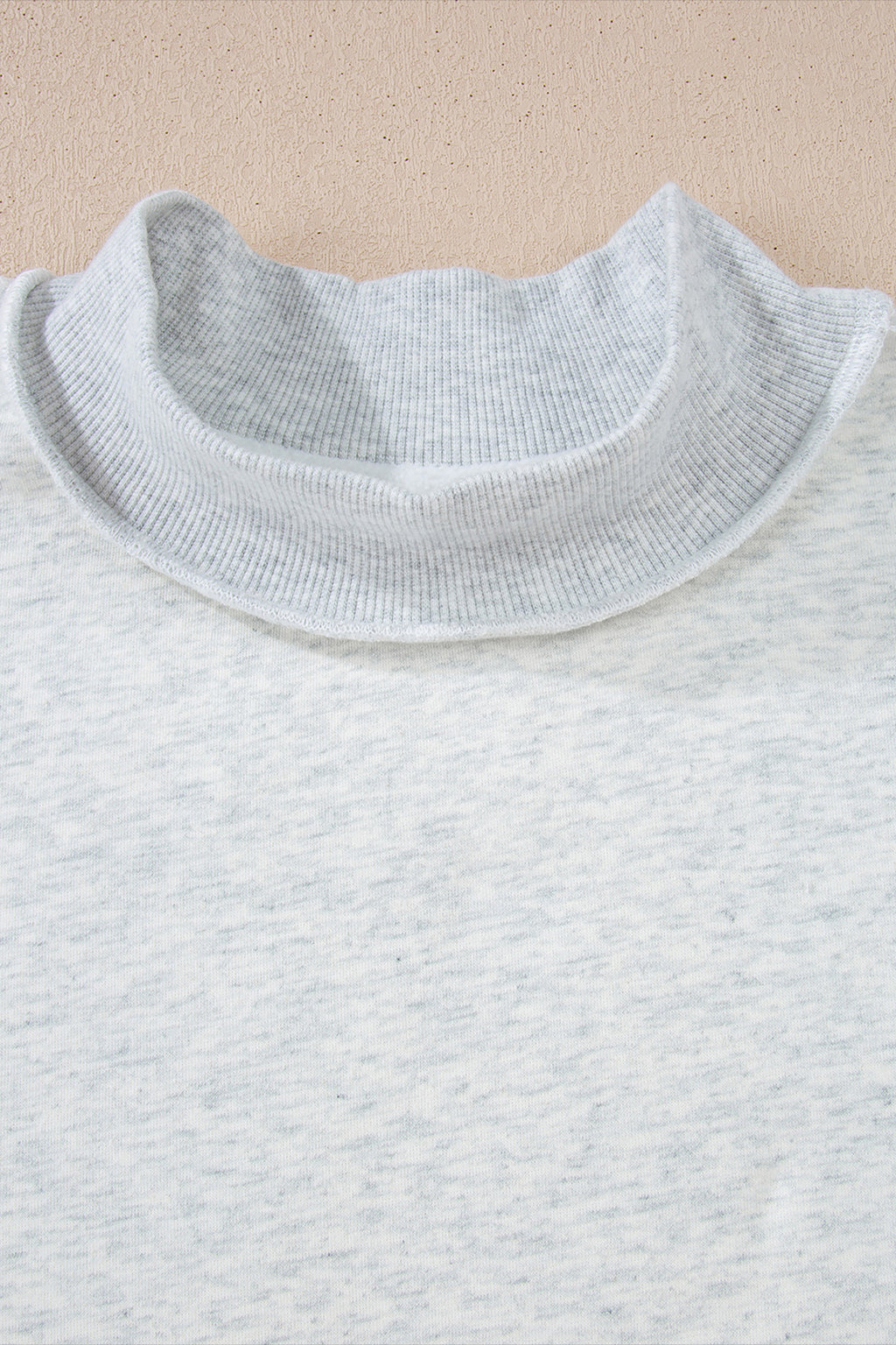 Light Pink Oversize Drop Shoulder Reversible Mock Neck Sweatshirt