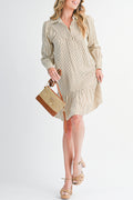 Beige Pearl Bow Decor Woven Patchwork Shoulder Bag