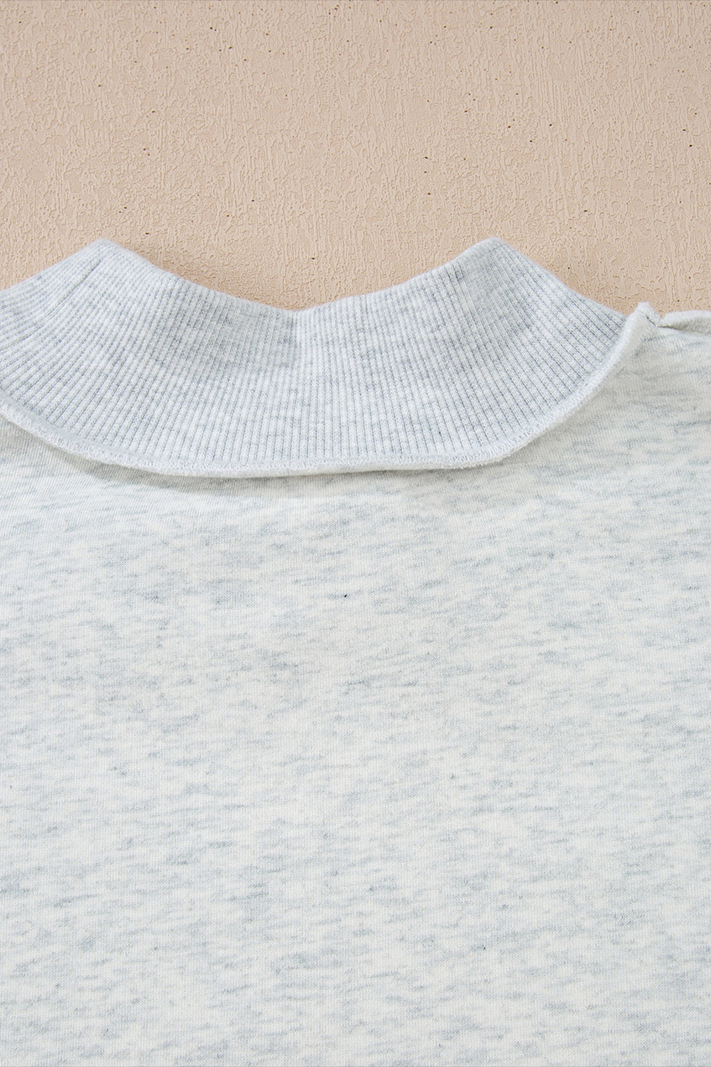 Light Pink Oversize Drop Shoulder Reversible Mock Neck Sweatshirt
