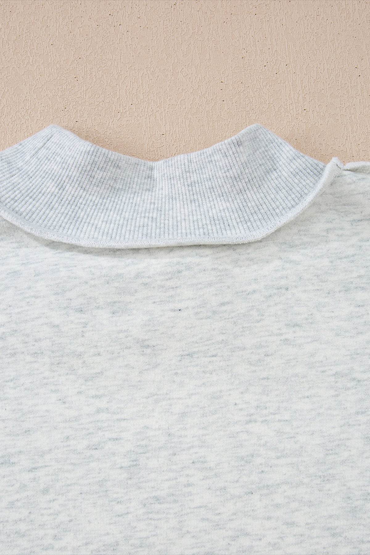 Light Pink Oversize Drop Shoulder Reversible Mock Neck Sweatshirt