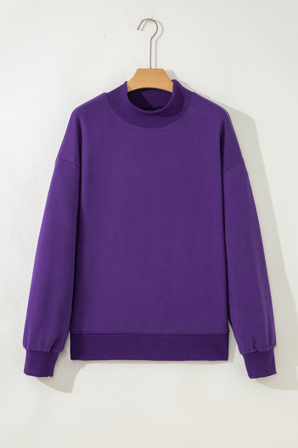 Sweat oversize bleu marine à col montant — style casual chic