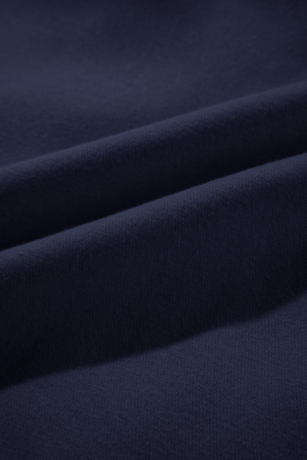 Navy Blue Solid Exposed Seams Hoodie and Joggers Activewear Set