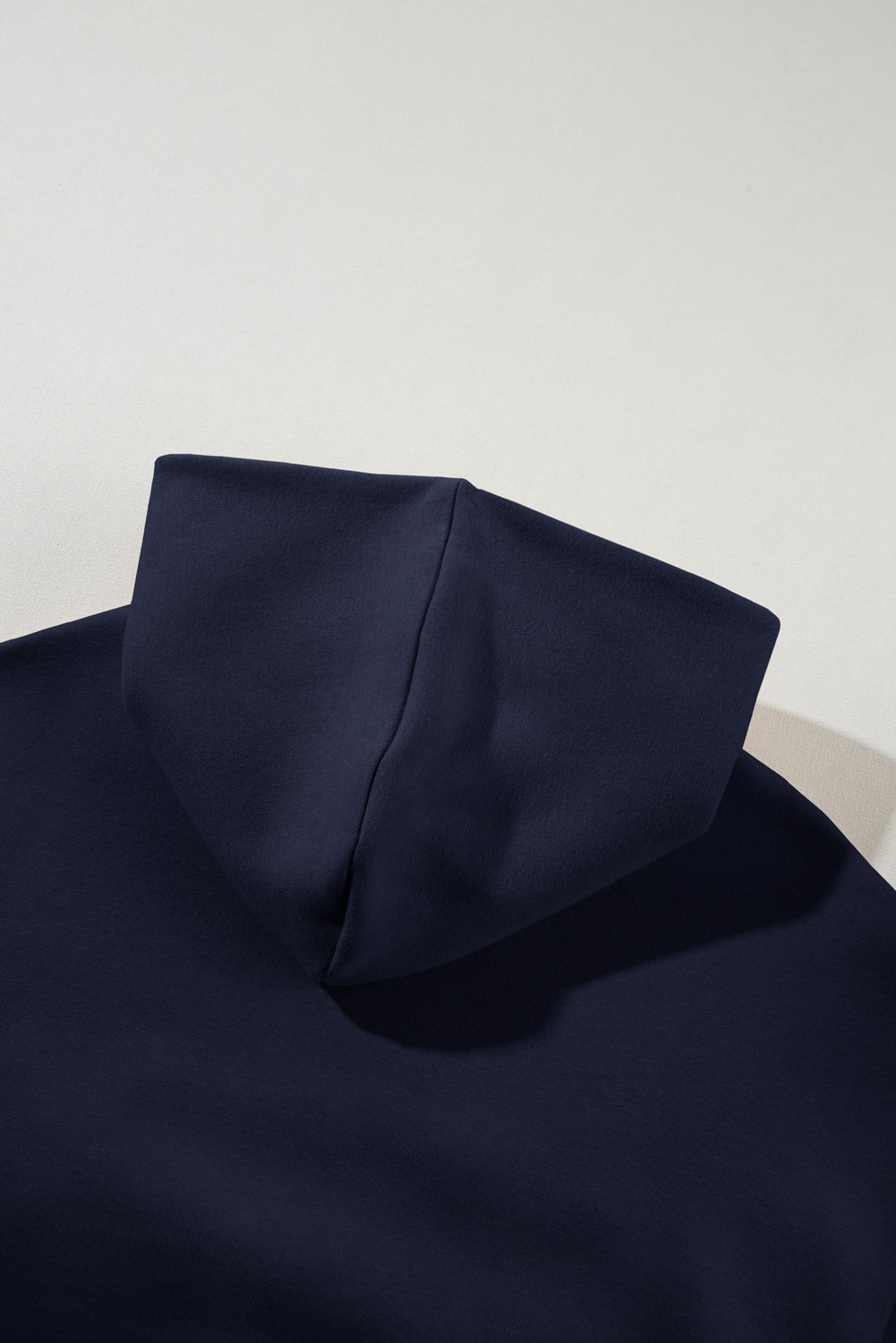 Navy Blue Solid Exposed Seams Hoodie and Joggers Activewear Set