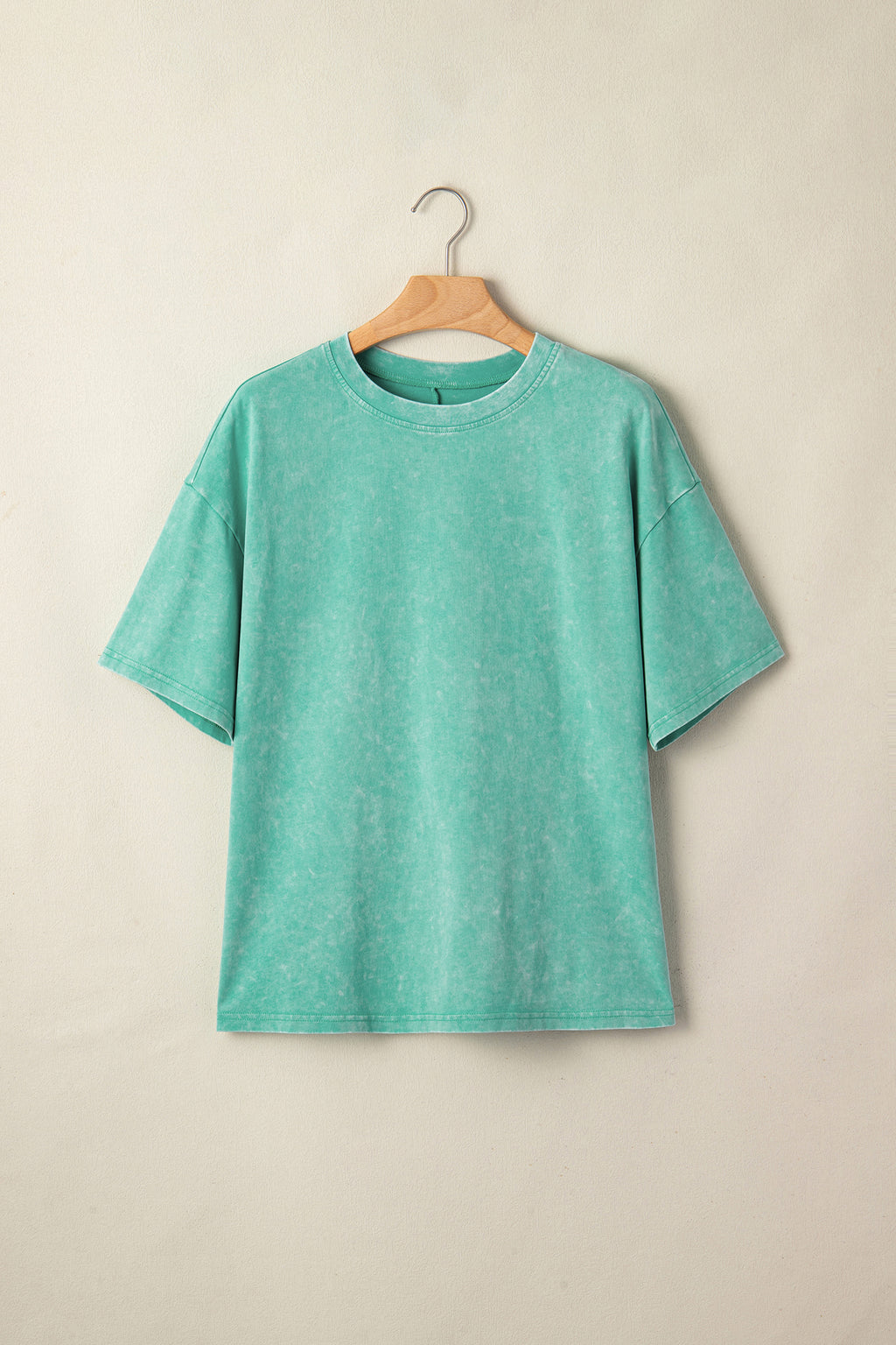 Sachet Pink Solid Color Cotton Mineral Washed Oversize Tee