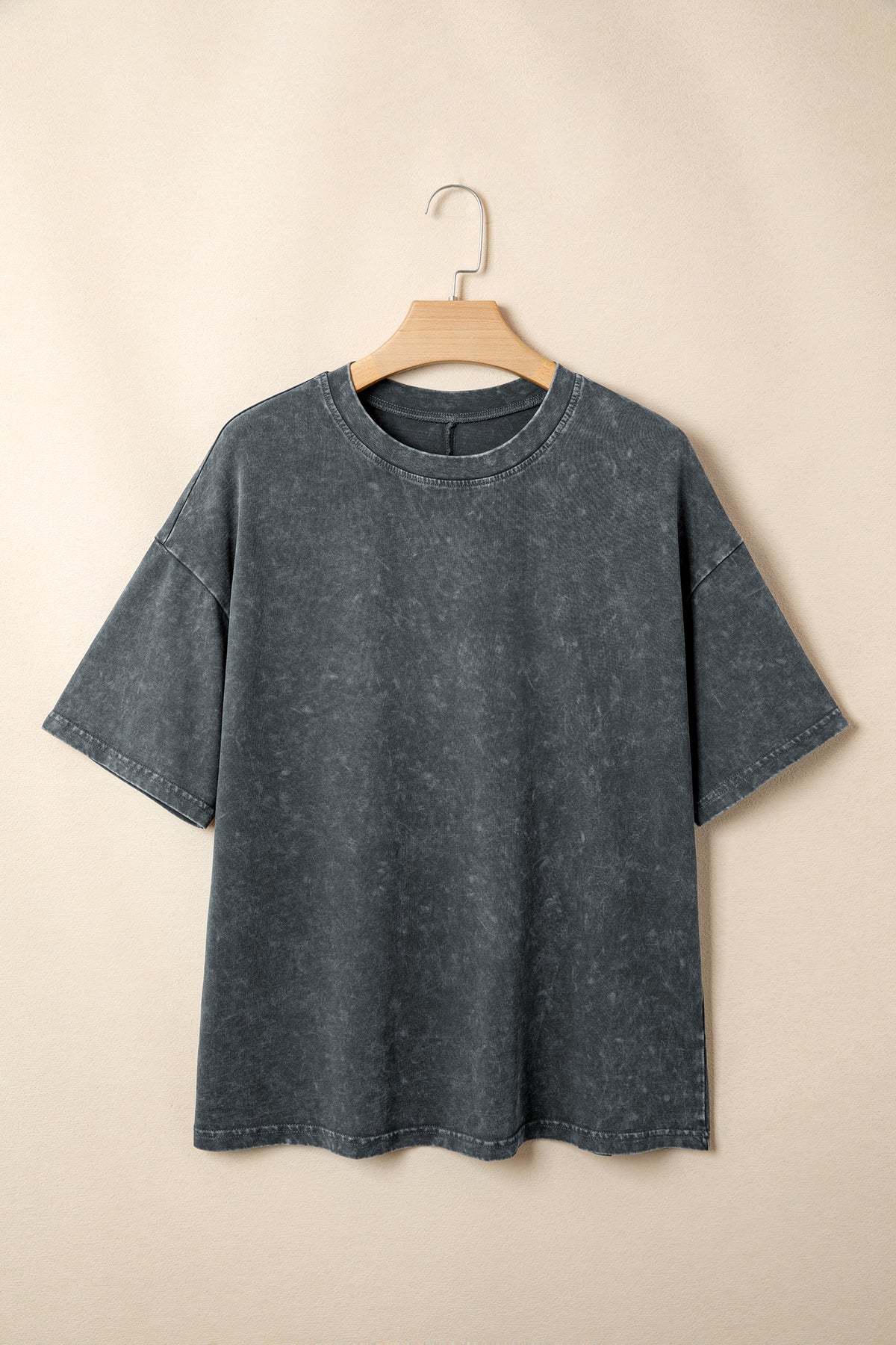 Sachet Pink Solid Color Cotton Mineral Washed Oversize Tee