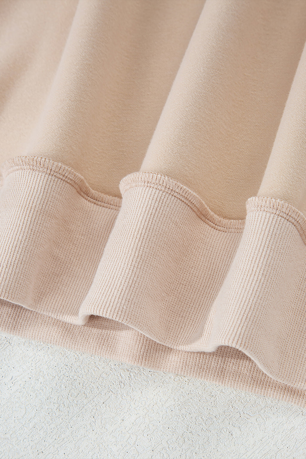 Light Pink Oversize Drop Shoulder Reversible Mock Neck Sweatshirt