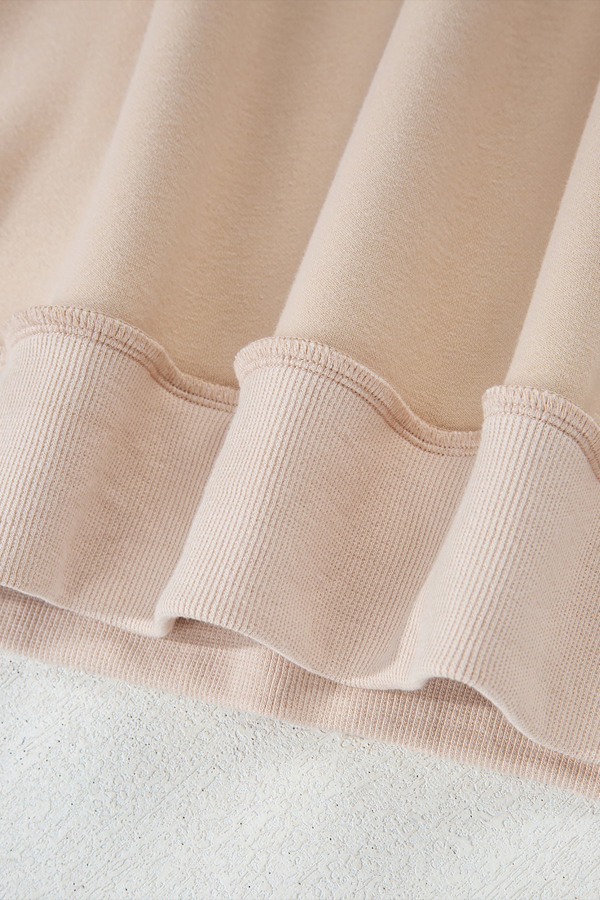 Light Pink Oversize Drop Shoulder Reversible Mock Neck Sweatshirt