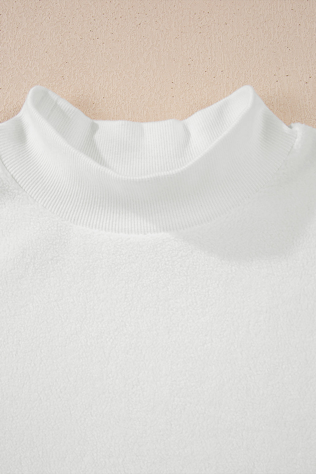 Light Pink Oversize Drop Shoulder Reversible Mock Neck Sweatshirt