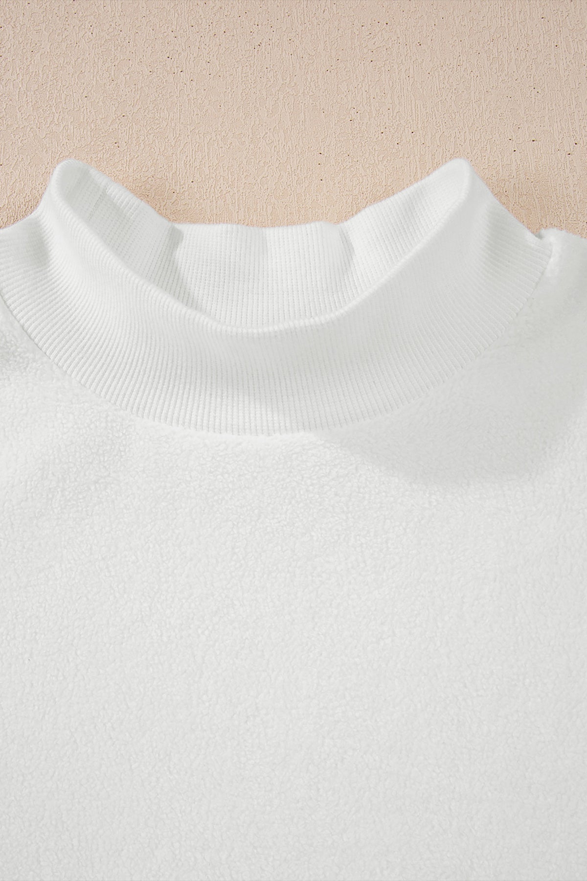 Light Pink Oversize Drop Shoulder Reversible Mock Neck Sweatshirt