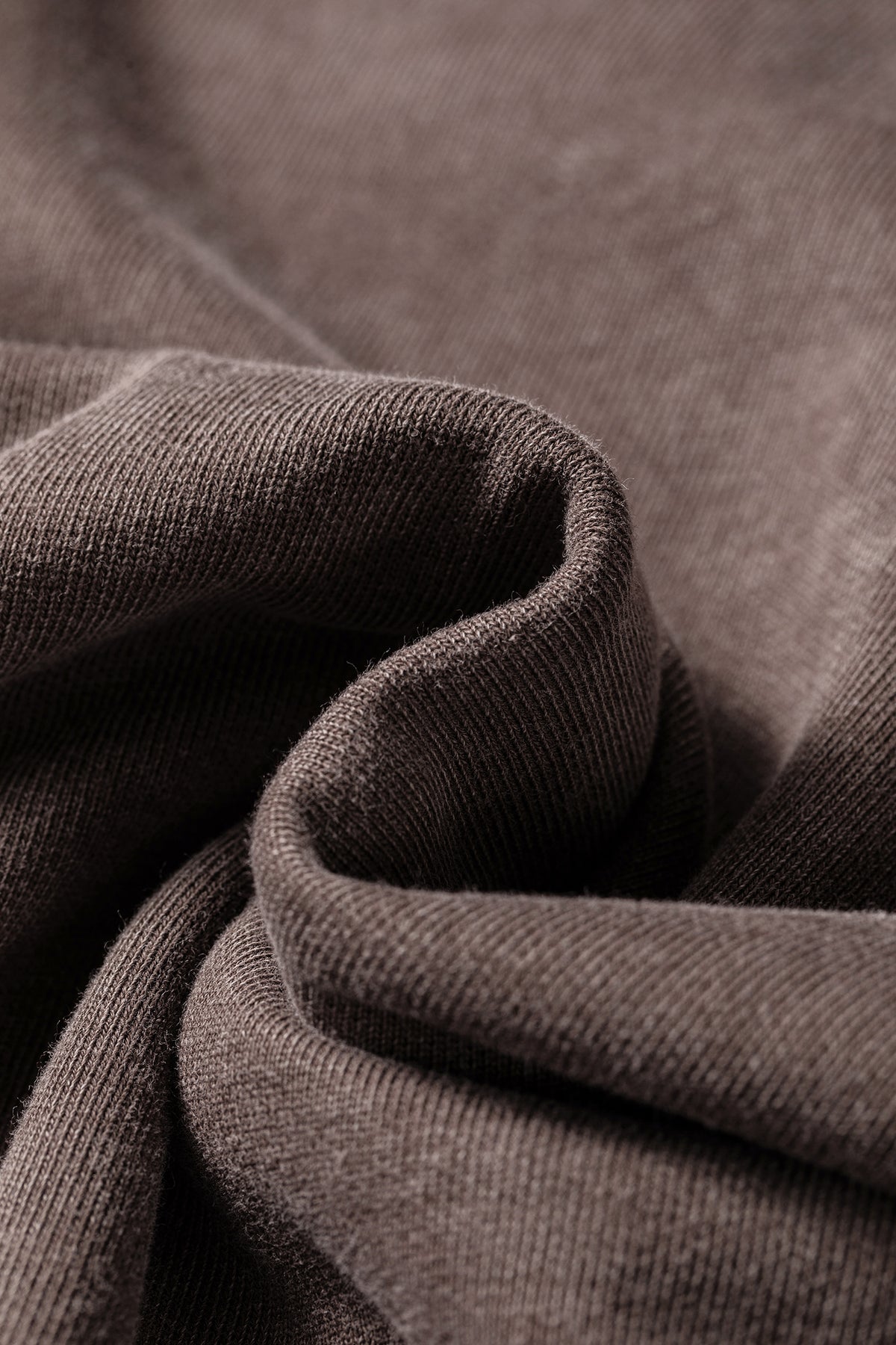 Dark Brown 3/4 Sleeve Mineral Wash Loose Cotton Top