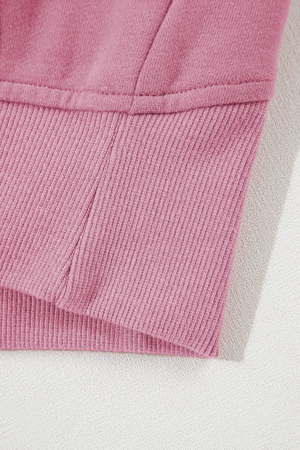 Phalaenopsis Zip Up Stand Collar Ribbed Thumbhole Sleeve Sweatshirt