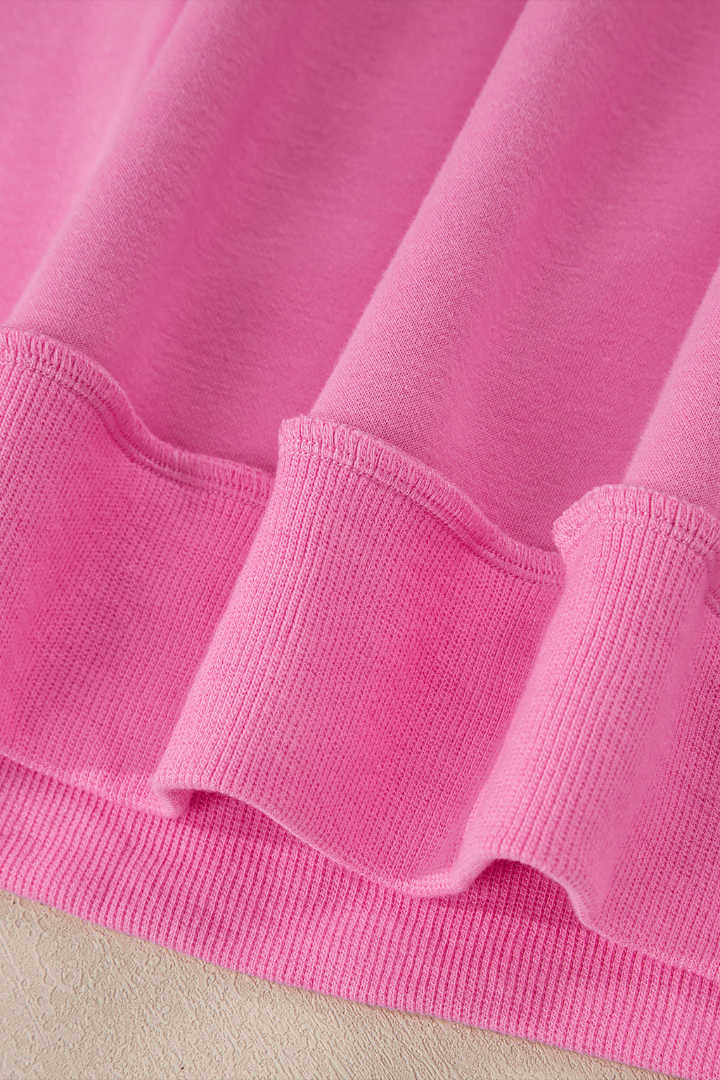 Light Pink Oversize Drop Shoulder Reversible Mock Neck Sweatshirt