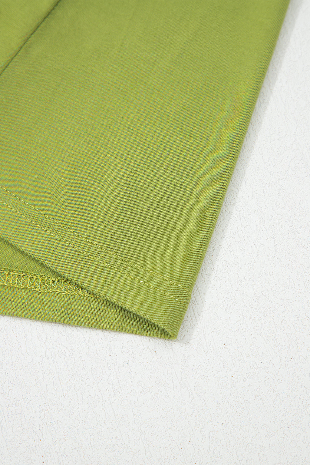 Fern Green Solid V Neck Cap Sleeve Tunic Elastic Waist Versatile Maxi Dress