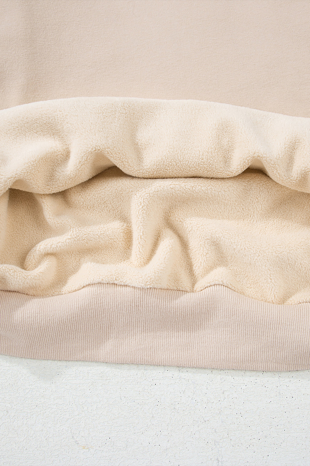 Light Pink Oversize Drop Shoulder Reversible Mock Neck Sweatshirt