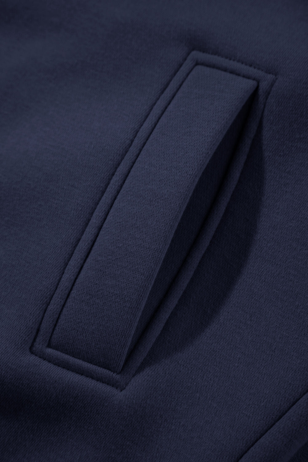 Navy Blue Solid Exposed Seams Hoodie and Joggers Activewear Set