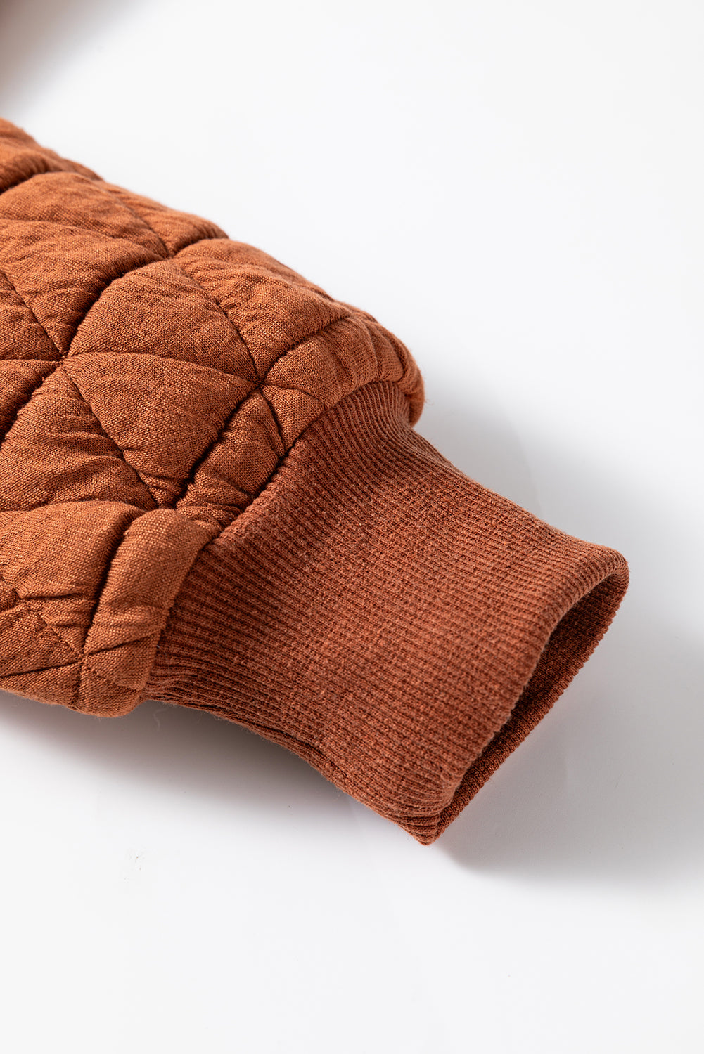 Sweat à col zippé texturé jaune paille — manches longues