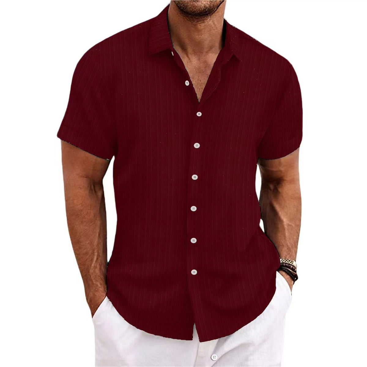 Cross-border Explosion New Men's Short-sleeved Shirt