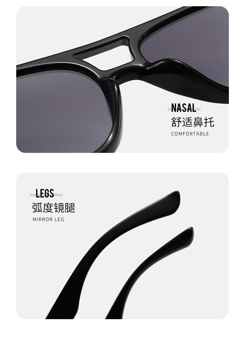 Double-beam Sunglasses Women's High-end Sense