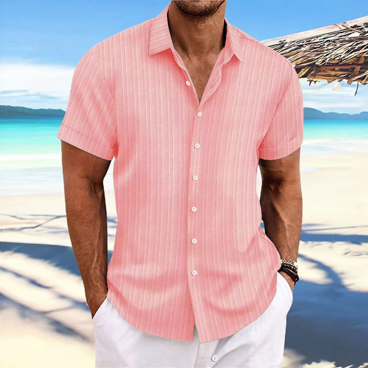 Cross-border Explosion New Men's Short-sleeved Shirt