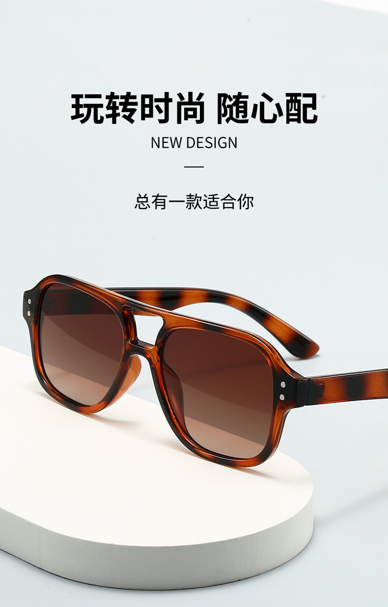 Double-beam Sunglasses Women's High-end Sense