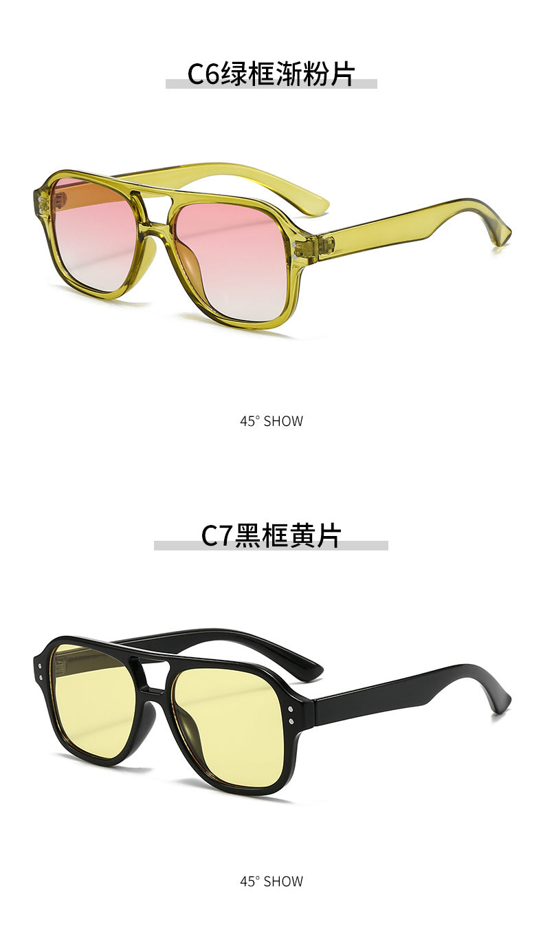 Double-beam Sunglasses Women's High-end Sense
