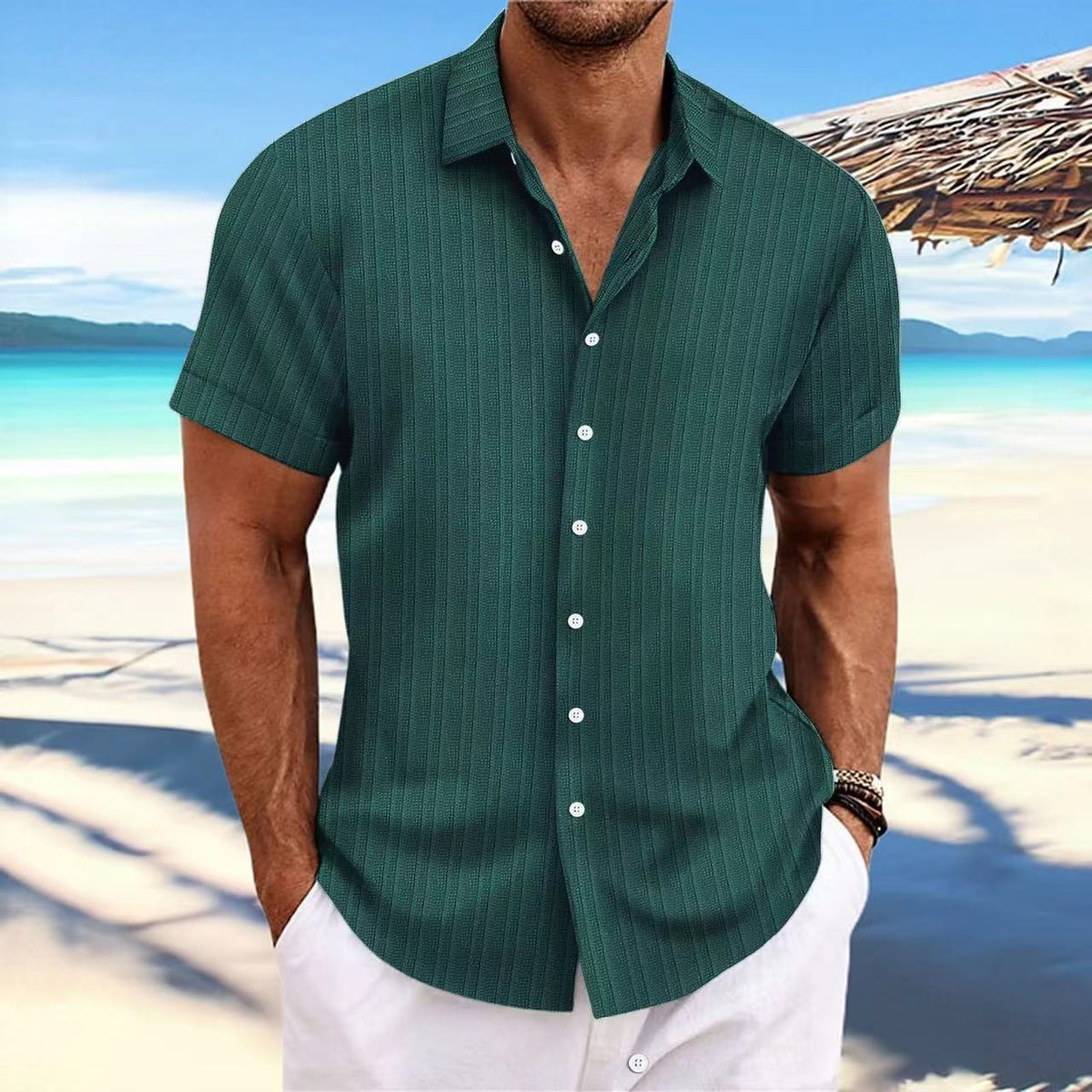 Cross-border Explosion New Men's Short-sleeved Shirt