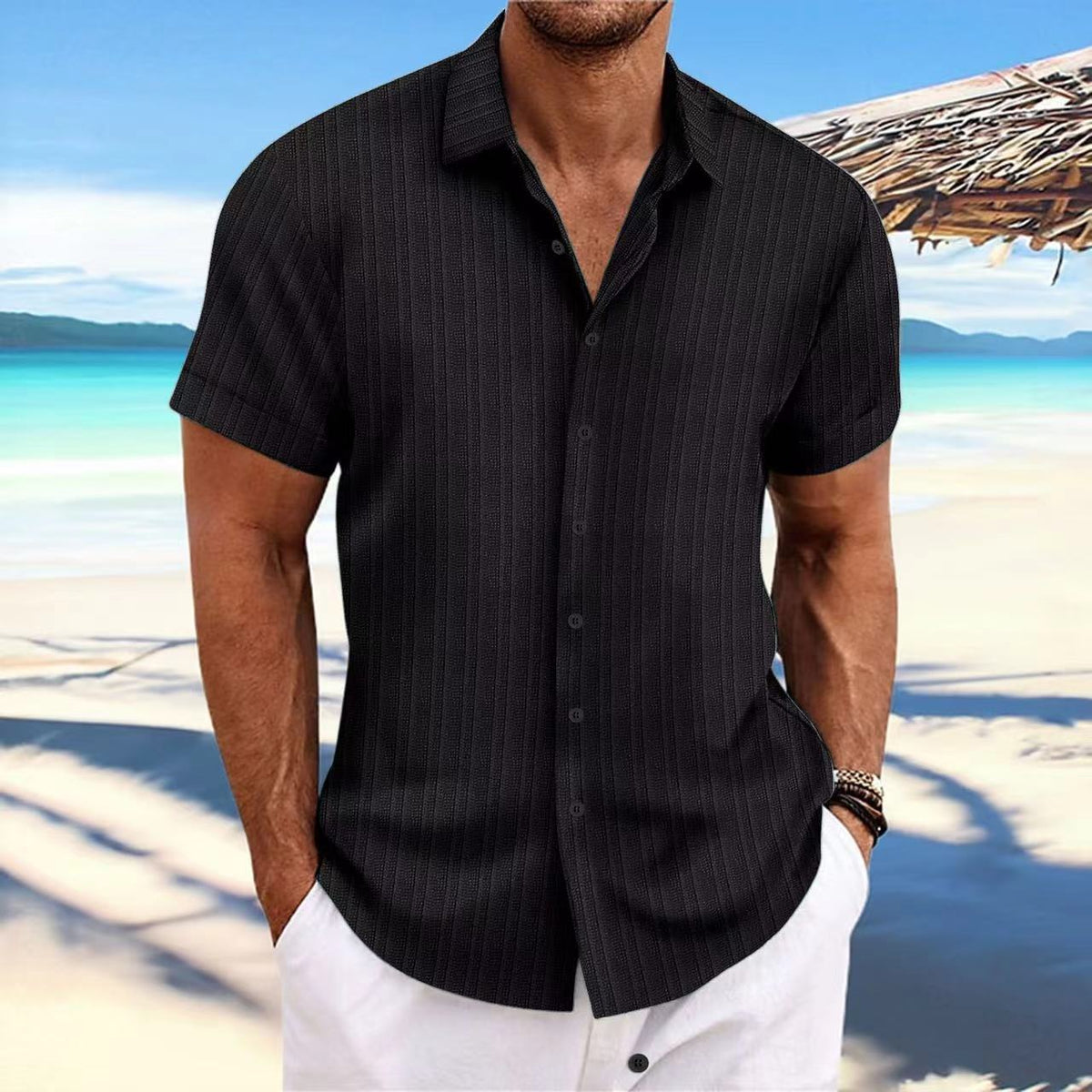 Cross-border Explosion New Men's Short-sleeved Shirt