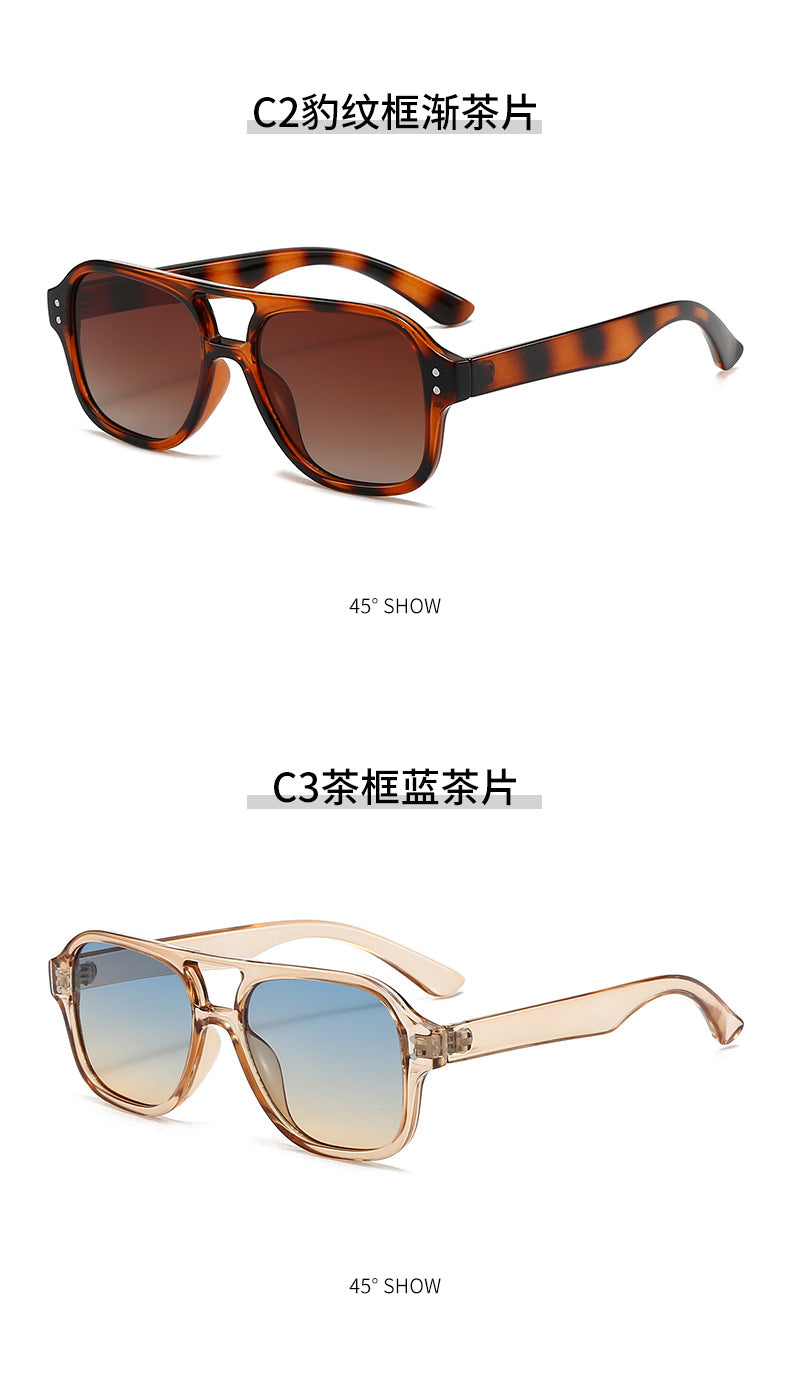 Double-beam Sunglasses Women's High-end Sense