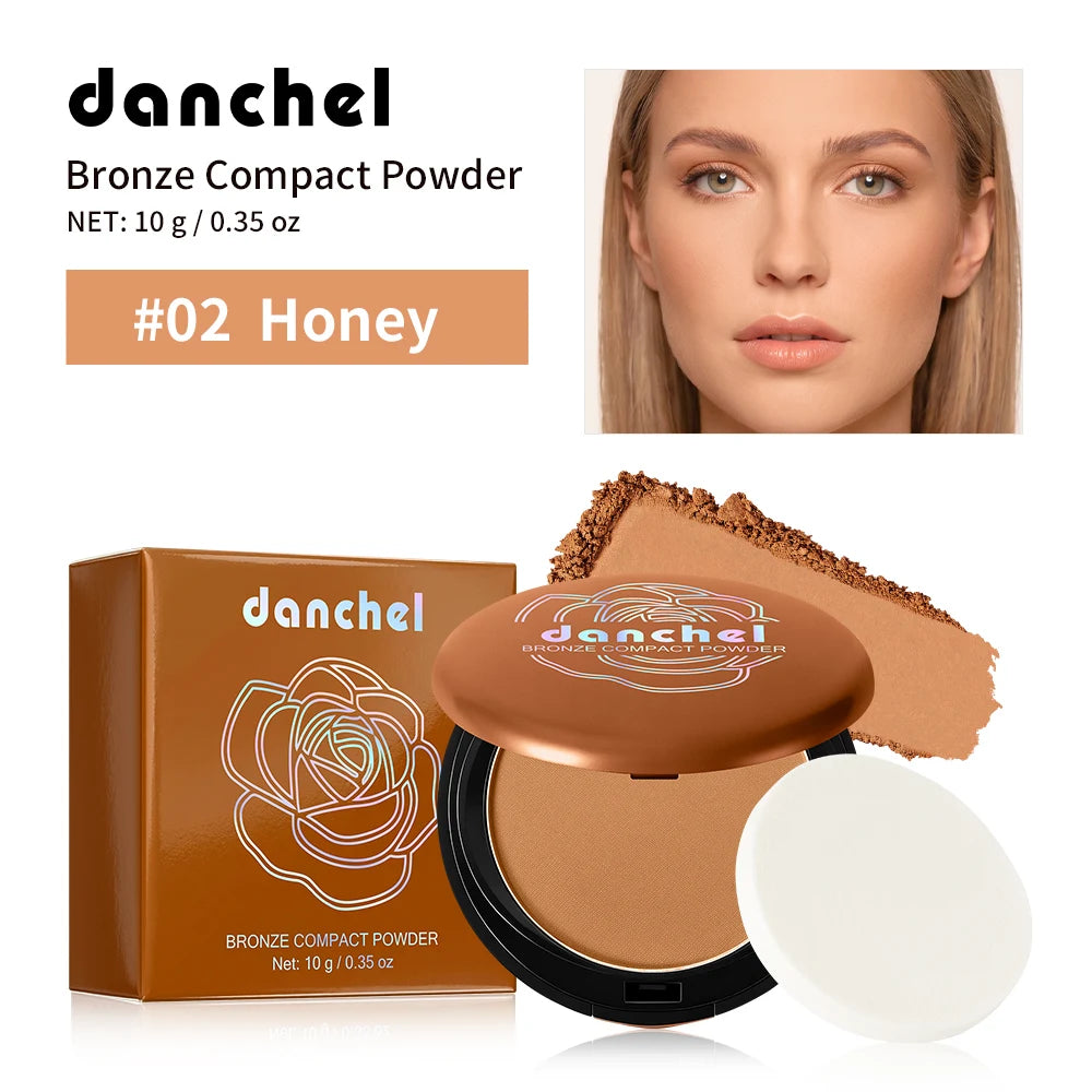 Matte Bronze Pressed Powder Long-Wear Oil Control Define Facial Contour Setting Powder Soft Matte Bronze Finish Korean Makeup