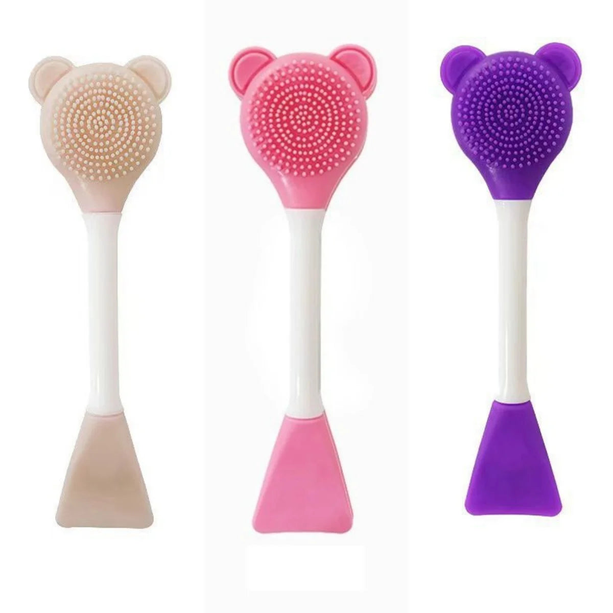 1/3/4pcs Facial Mask Brush Face Mask Applicator Makeup Brushes  Double Ending Soft Bristle Silicone Cleaning Beauty Tools