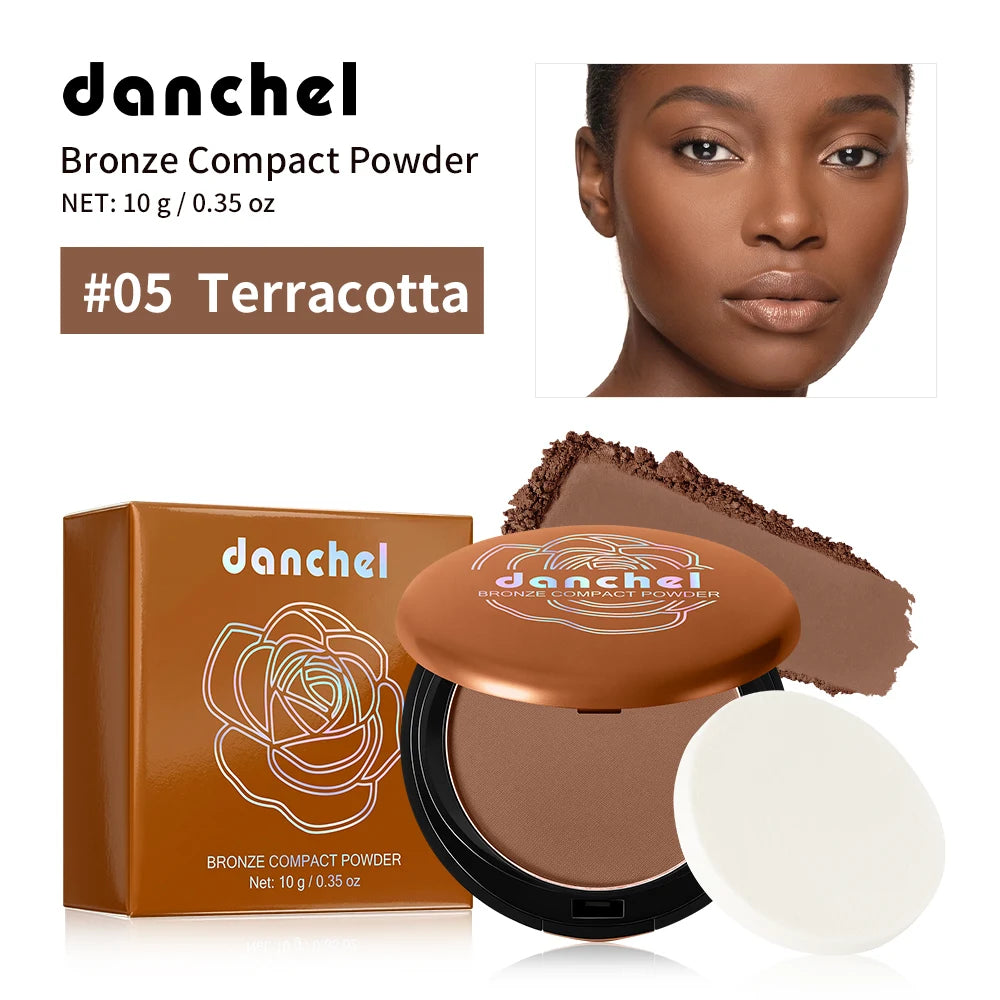 Matte Bronze Pressed Powder Long-Wear Oil Control Define Facial Contour Setting Powder Soft Matte Bronze Finish Korean Makeup