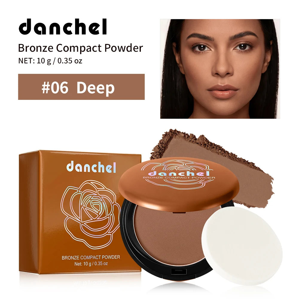 Matte Bronze Pressed Powder Long-Wear Oil Control Define Facial Contour Setting Powder Soft Matte Bronze Finish Korean Makeup
