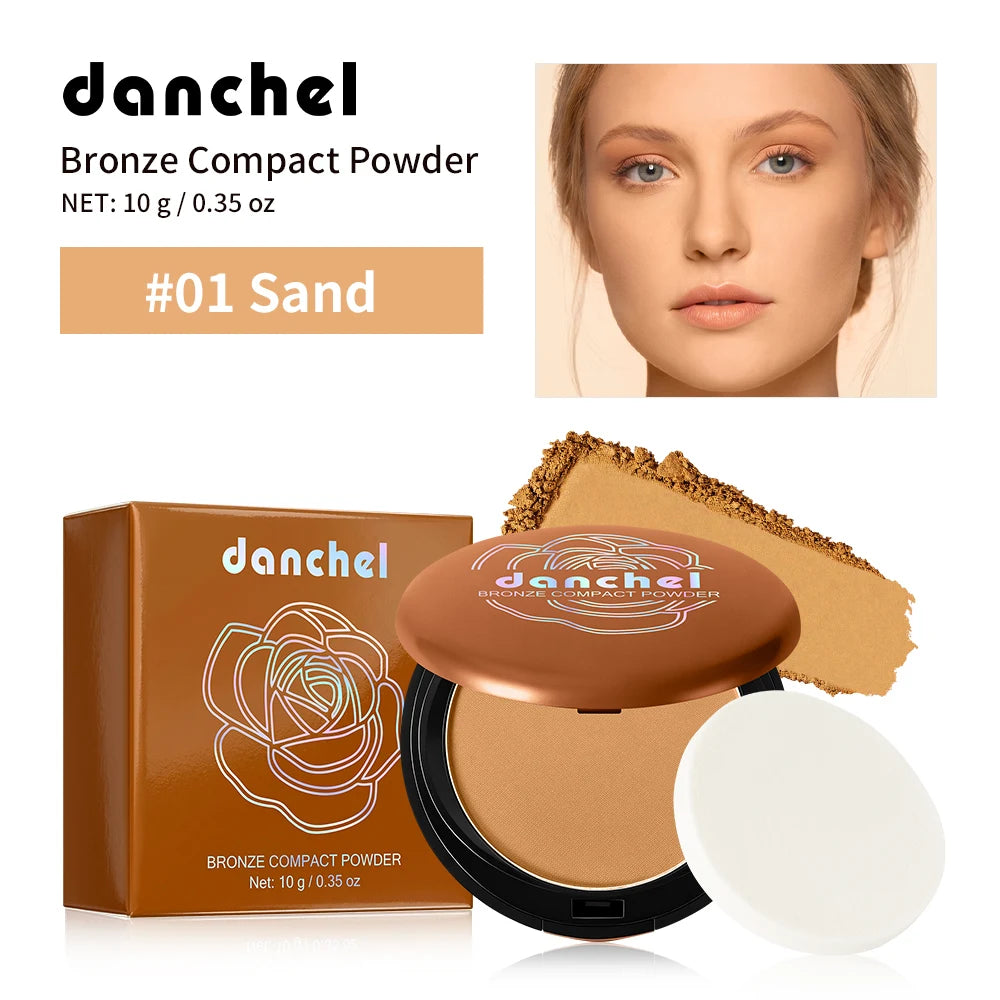 Matte Bronze Pressed Powder Long-Wear Oil Control Define Facial Contour Setting Powder Soft Matte Bronze Finish Korean Makeup