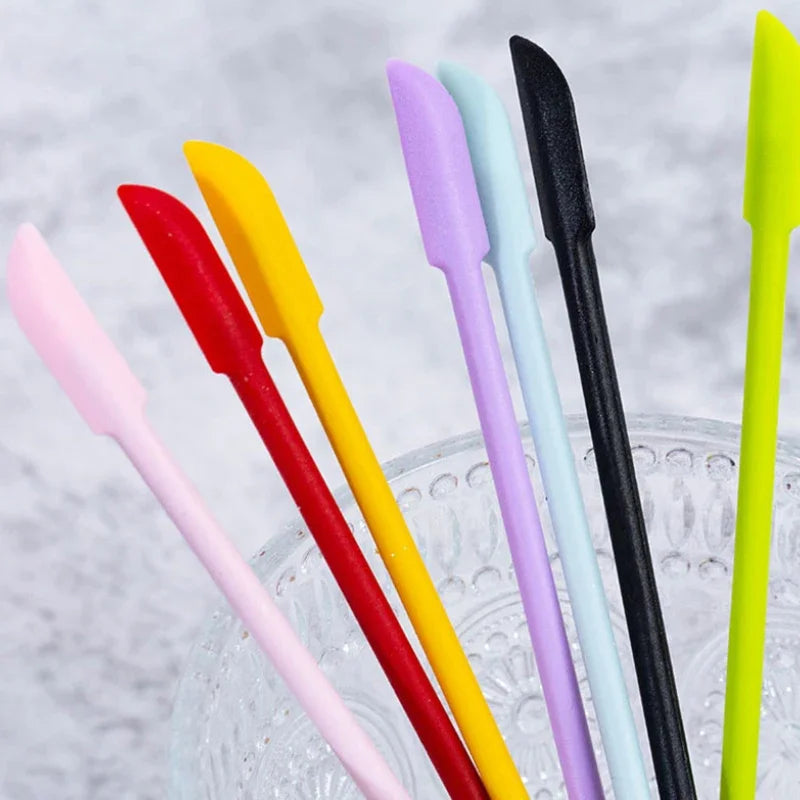 1pc Double-Headed Scraper Silicone Small Tip Spatula Cosmetics Foundation Cream Mini Dig Spoon Makeup Tools Cosmetic
