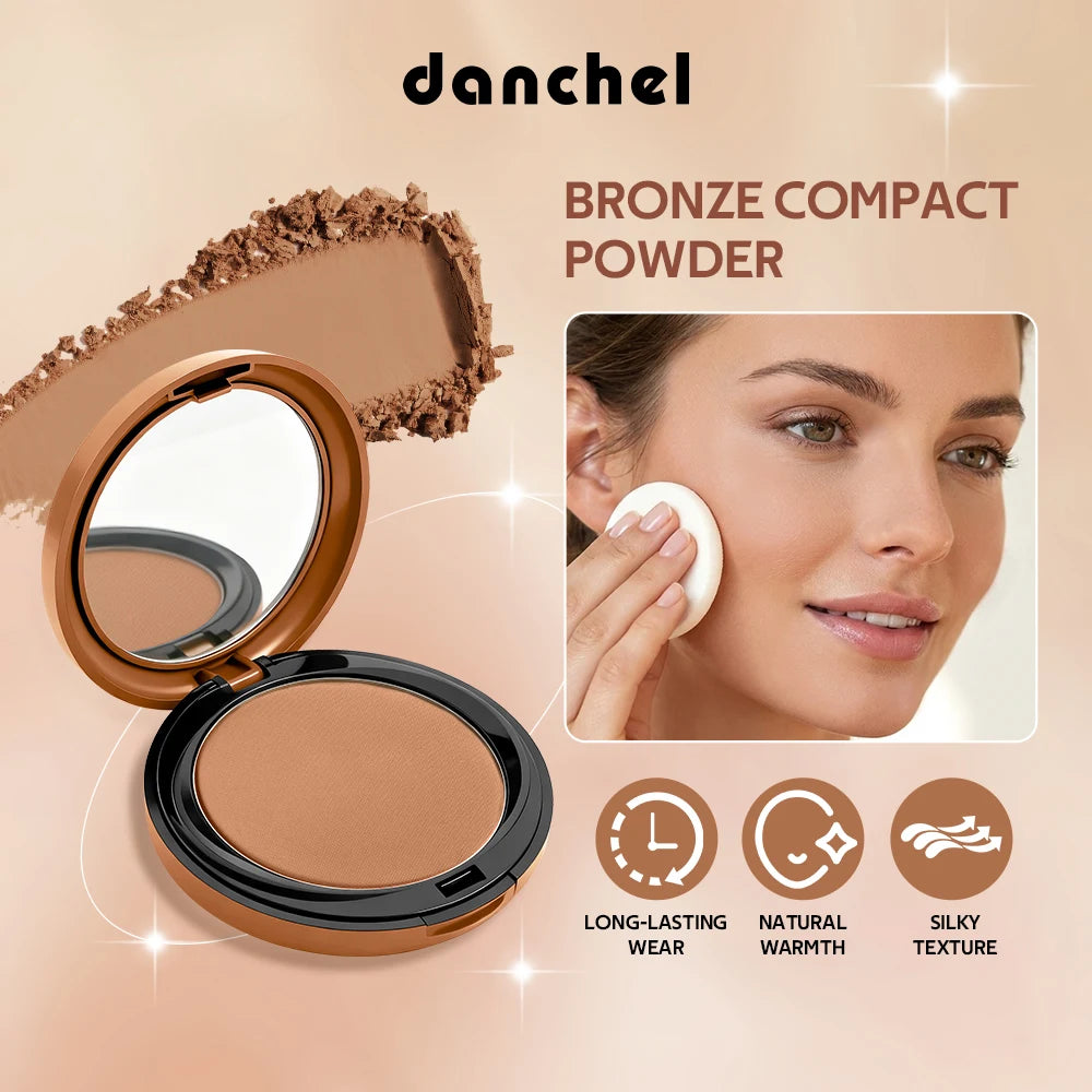 Matte Bronze Pressed Powder Long-Wear Oil Control Define Facial Contour Setting Powder Soft Matte Bronze Finish Korean Makeup