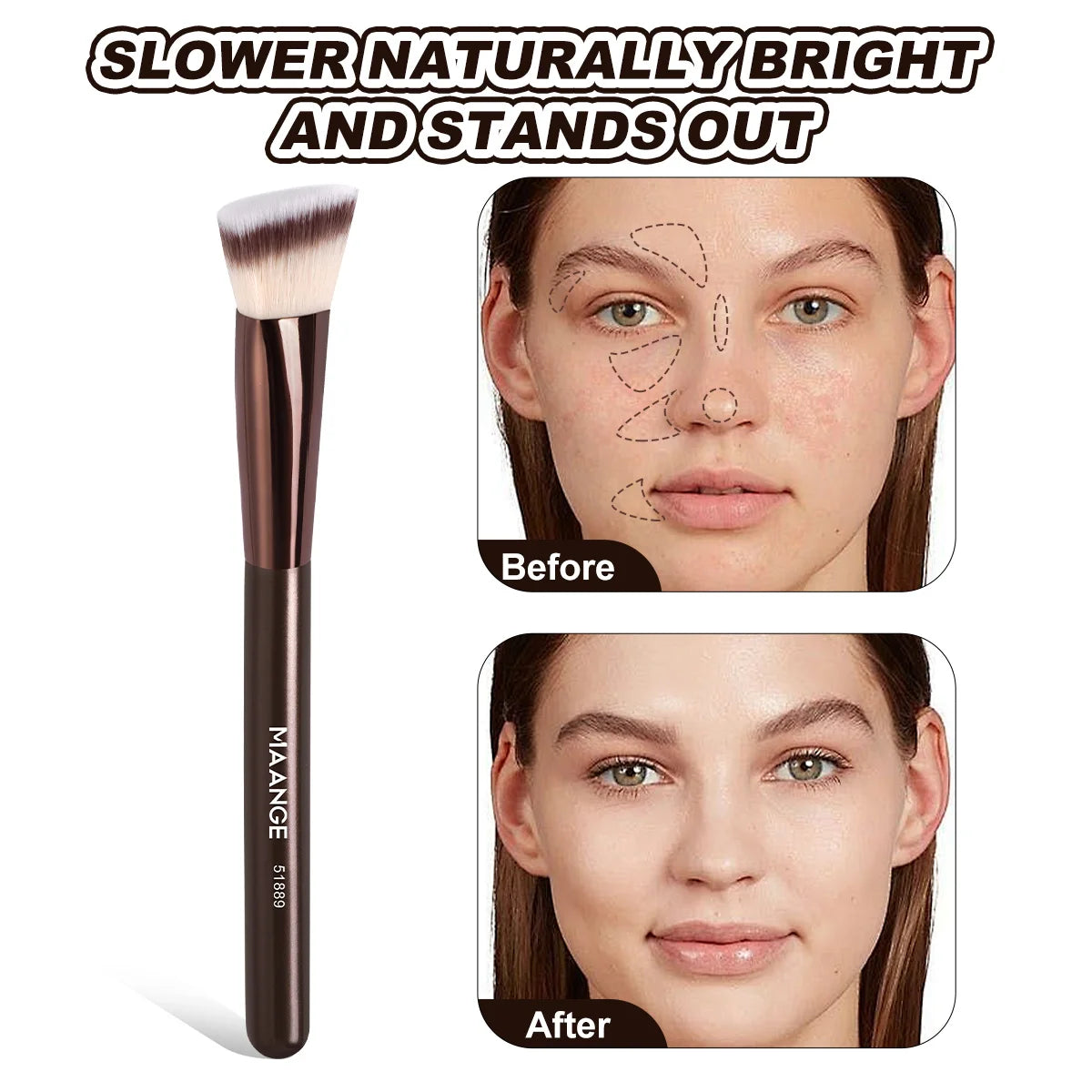 MAANGE 5pcs Makeup Brush Set Foundation Brush Concealer Brush Eyeshadow Brush Multi-Purpose Makeup Brush Professional Makeup Kit