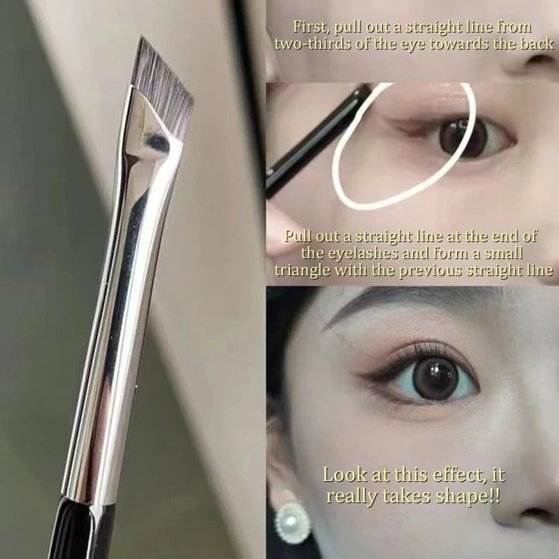 【Brow Contour Makeup Brushes Eyebrow Eyeliner Brush Professional Super Thin Angled Liner Eye Brush Make Up Tools】