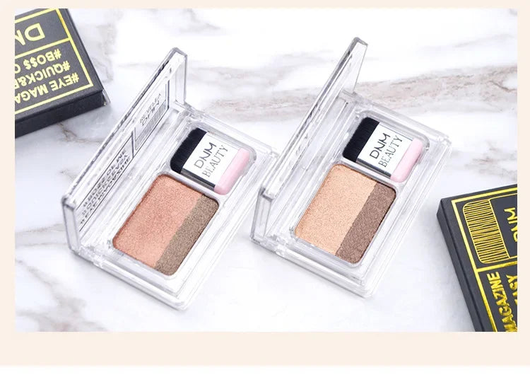 Palette fard à paupières mat bicolore — format compact de voyage