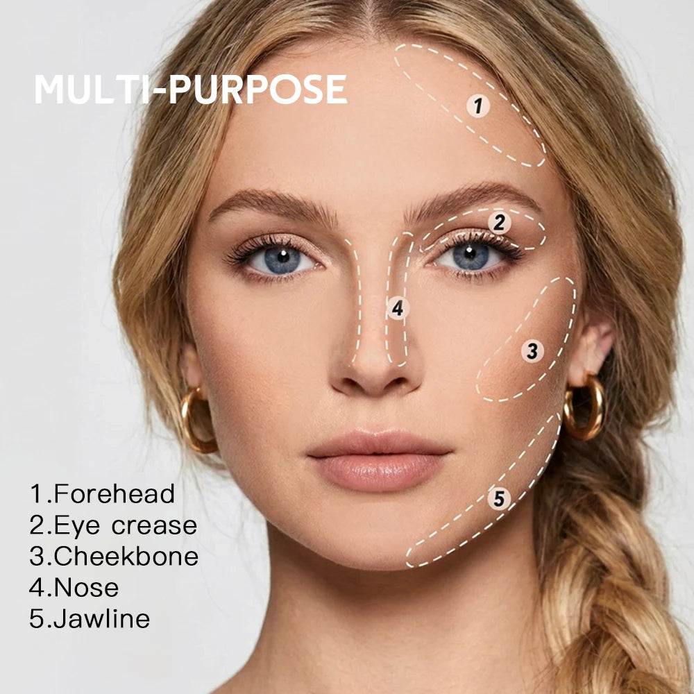Matte Bronze Pressed Powder Long-Wear Oil Control Define Facial Contour Setting Powder Soft Matte Bronze Finish Korean Makeup