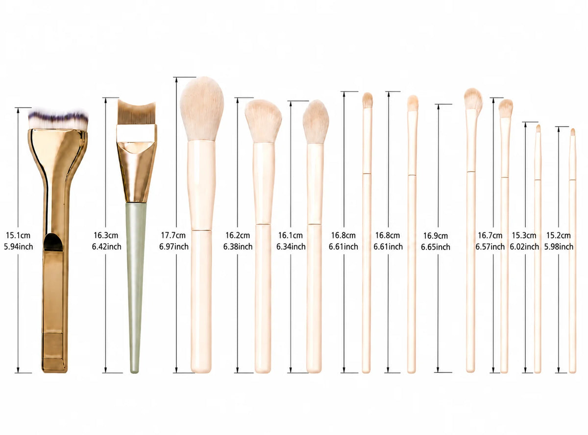 Professional 12PCS Makeup Brush Set with Foundation Brush, Powder Brush, Eyeshadow Brushes for Face & Eye Makeup