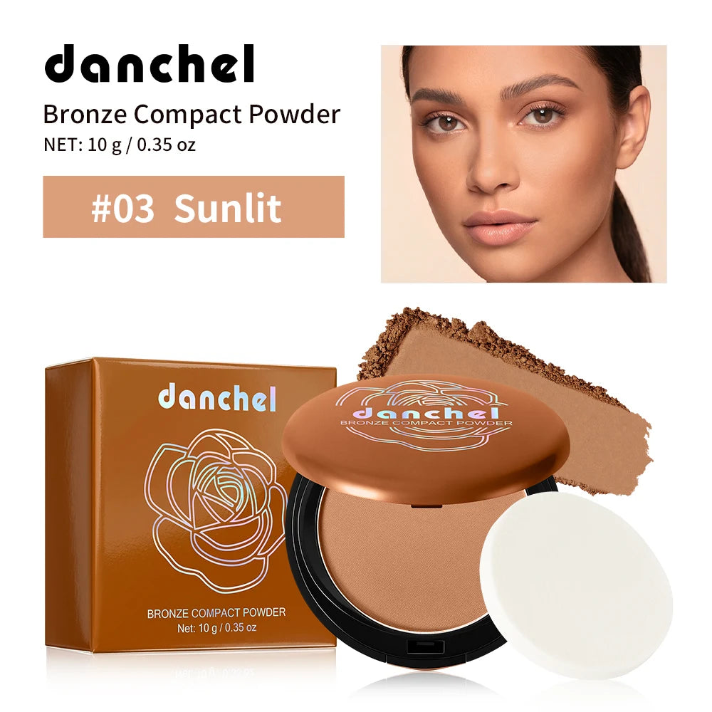 Matte Bronze Pressed Powder Long-Wear Oil Control Define Facial Contour Setting Powder Soft Matte Bronze Finish Korean Makeup