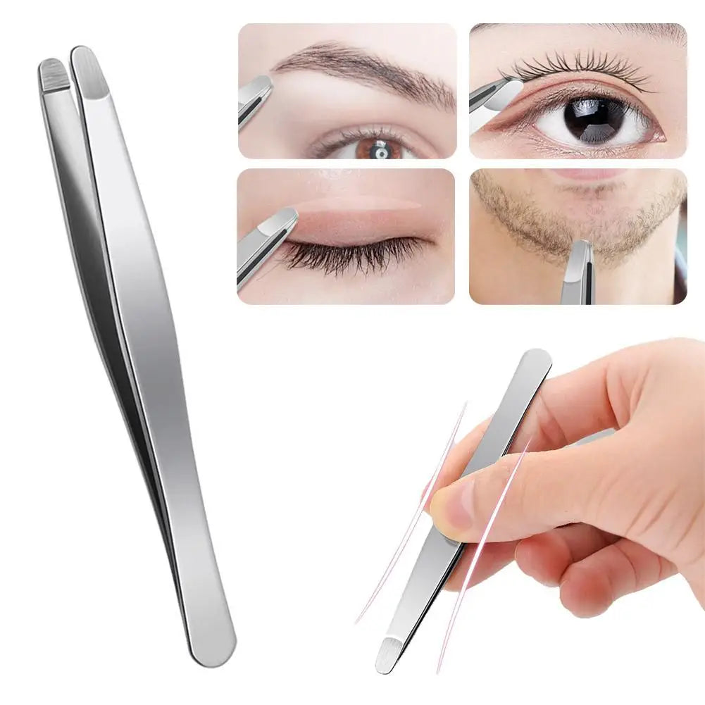 Stainless Steel Brow & Facial Hair Remover Eyebrow Tweezers Non-slip Makeup Remover Tweezer Tools Hair Removal Makeup Tools