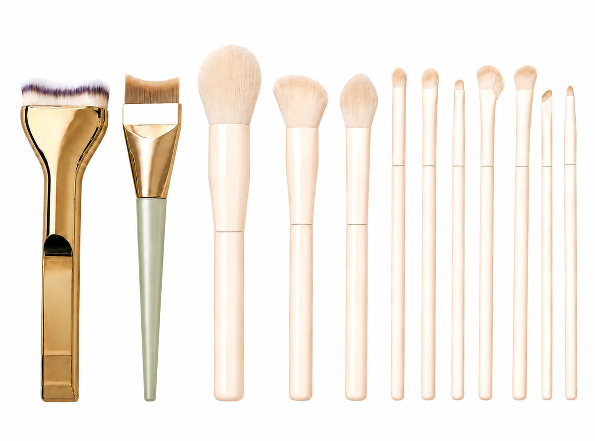 Professional 12PCS Makeup Brush Set with Foundation Brush, Powder Brush, Eyeshadow Brushes for Face & Eye Makeup