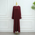 Luxury Studded Dubai Abaya Dress for Women Eid Arabic Muslim Modest Outfit Islam Crystal-embellished Bow Sleeve Robe Turkey Robe