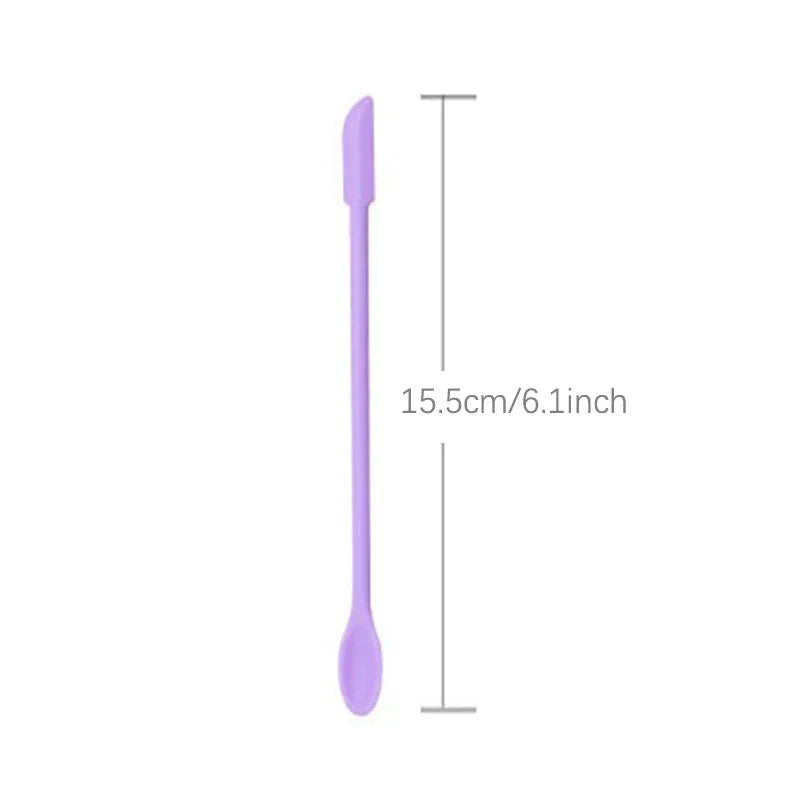 1pc Double-Headed Scraper Silicone Small Tip Spatula Cosmetics Foundation Cream Mini Dig Spoon Makeup Tools Cosmetic