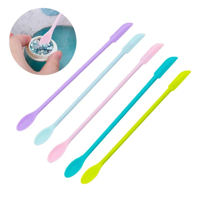 1pc Double-Headed Scraper Silicone Small Tip Spatula Cosmetics Foundation Cream Mini Dig Spoon Makeup Tools Cosmetic